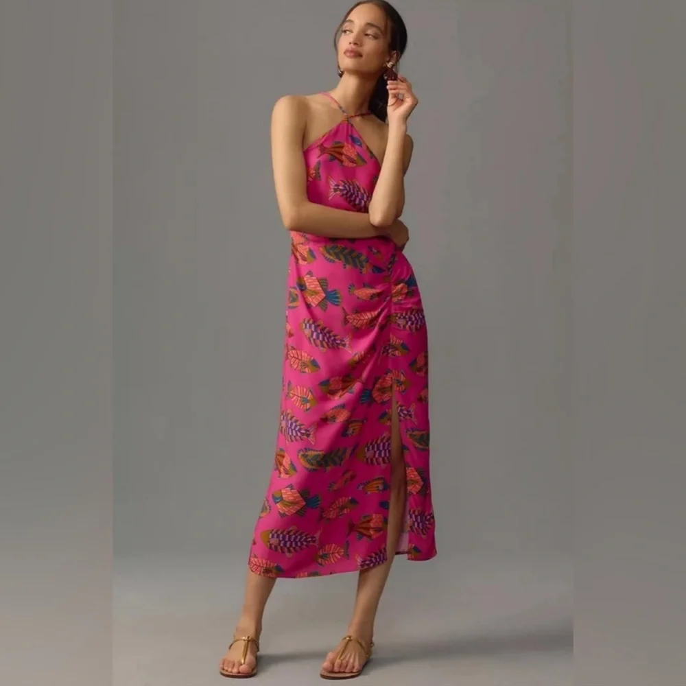 Farm Rio Halter Slim Midi Dress - Picture 2 of 9